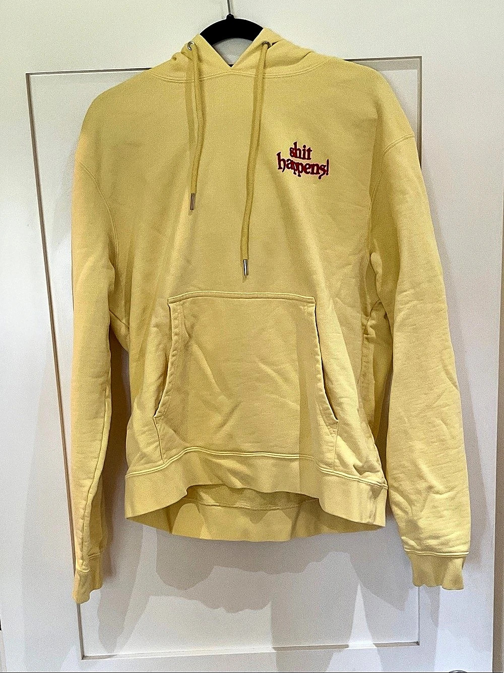 Sandro Shit Happens Hooded Sweatshirt in Yellow